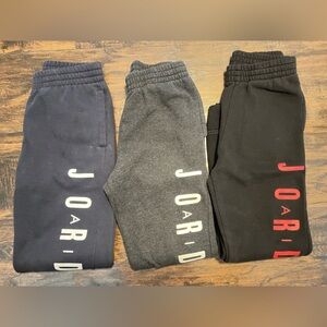 3 Pairs Jordan Kids Medium Joggers Navy, Gray, & Black